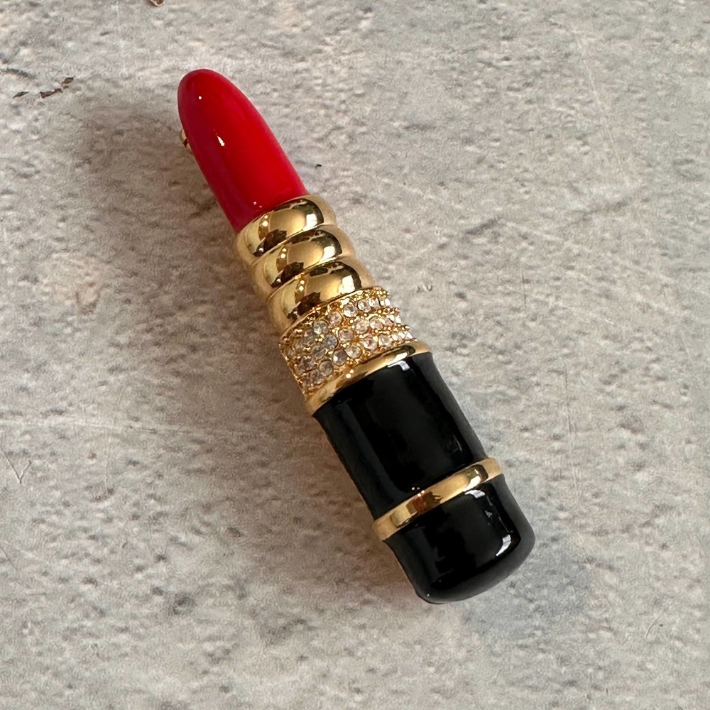 Vintage Brooch | Red Lipstick By Kenneth Jay Lane… - image 1